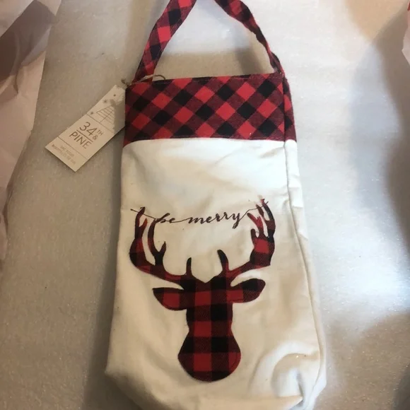 Be merry plaid bottle bag - Picture 2 of 13
